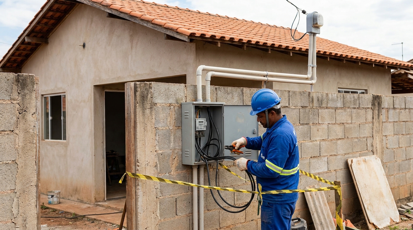 Eletricista instalando padrao de energia em Carapicuíba‑SP