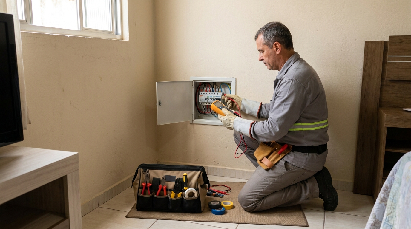 Eletricista trabalhando em Carapicuíba‑SP