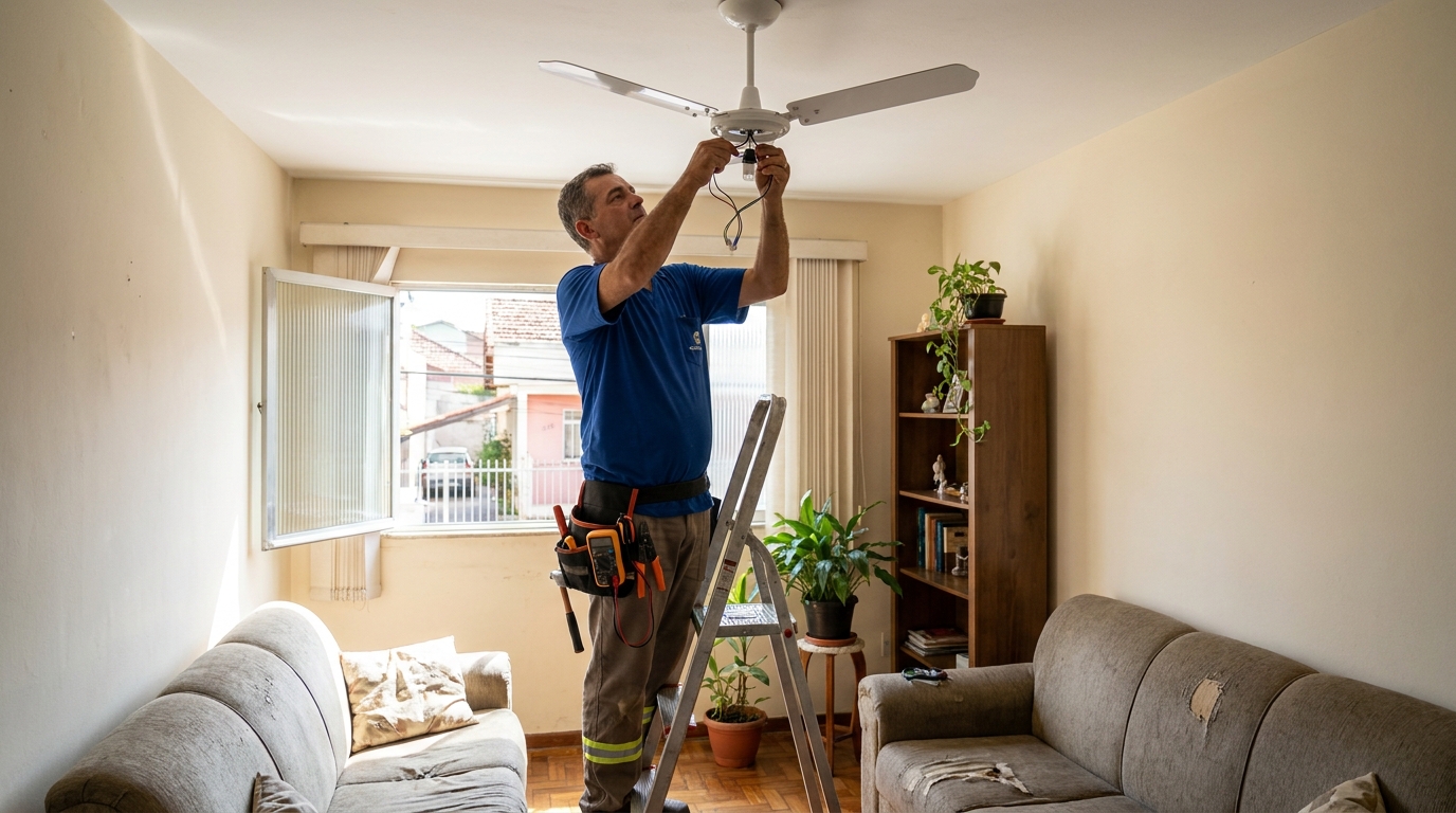 Instalacao de ventilador de teto em Carapicuíba‑SP