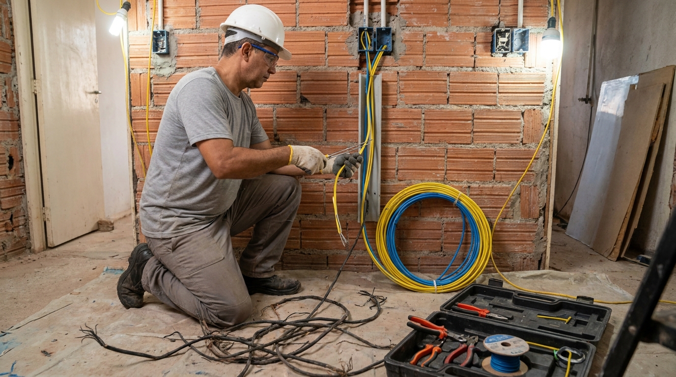 Troca de fiacao eletrica residencial em Carapicuíba‑SP